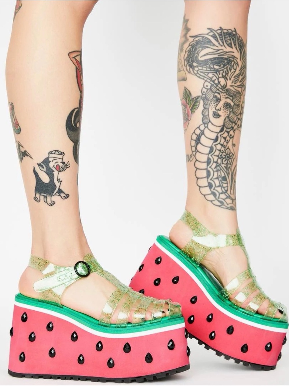 DOLLS KILL Sugar Thrillz One In A Melon Platform Sandals